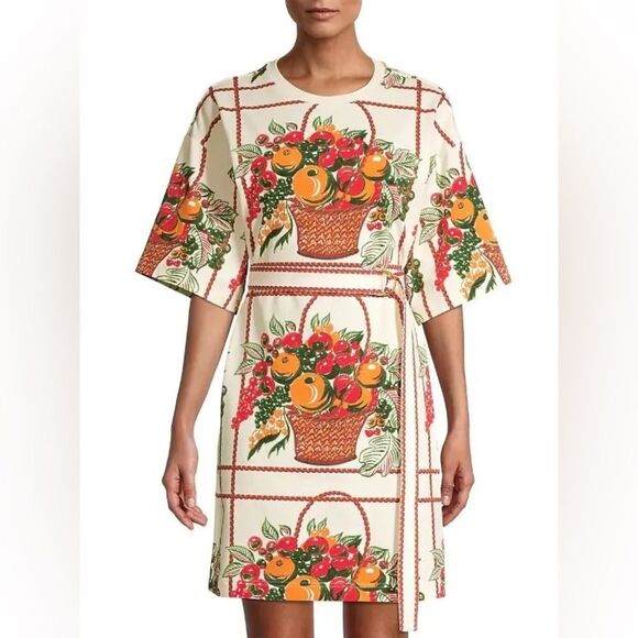 Tory Burch Cream and Red Fruit Basket Dress - Picture 1 of 6